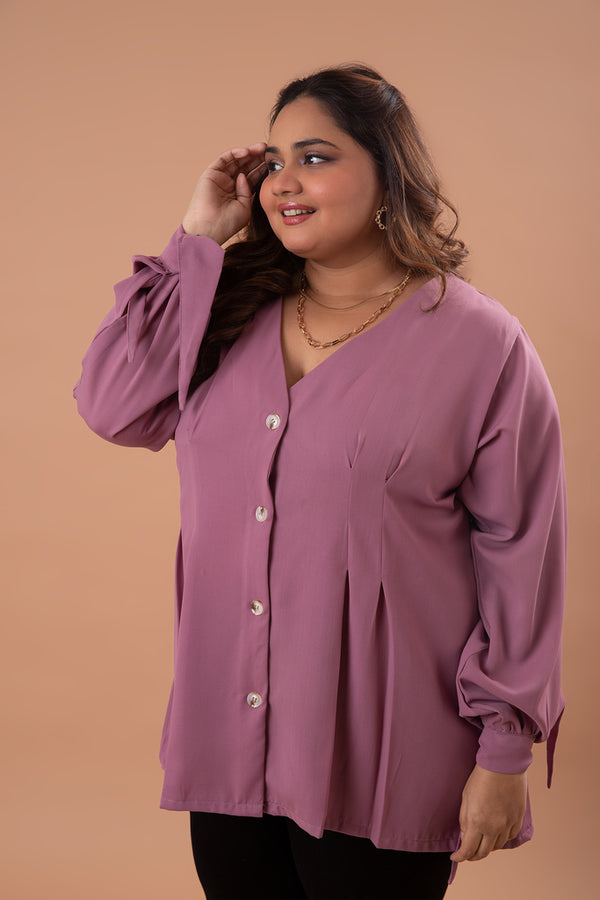 AM to PM pleated shirt (Purple)